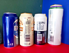 x4 EMPTY BEER CANS CORONA MILANO OLYMPIC, KIRIN ICHIBAN, WIMBLEDON, EFES PILSNER