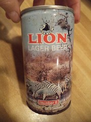 LION LAGER BEER 11.5 OZ ROUND EDGE STEEL CAN SOUTH AFRICAN WILD LIFE SERIES #8