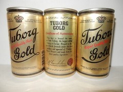 3 Vintage 1980’s TUBORG GOLD Beer Cans from U.S.A. (355ml) empty !!