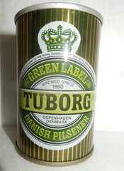 TUBORG Green Label Straight Steel Beer can from DENMARK (27,5cl) Empty Beercan !