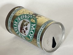 Moy Jagerbier empty beer can, straight steel, Germany
