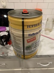 HOFBRAU MUNCHEN OKTOBERFEST 5 LITER MINI KEG. GERMANY. EMPTY CAN.1.32 gallon Wow