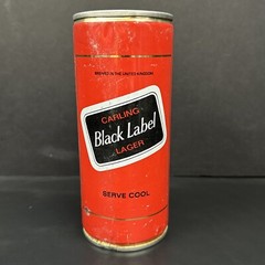 Vintage 70s Carling Black Label Lager Pull Top Beer Can Pint Half Quart Decor