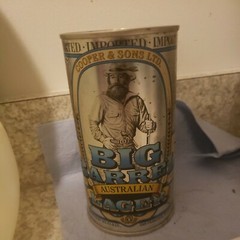 Cooper & Sons Big Barrel Lager 25oz Bottom Opened Collectible Beer Can