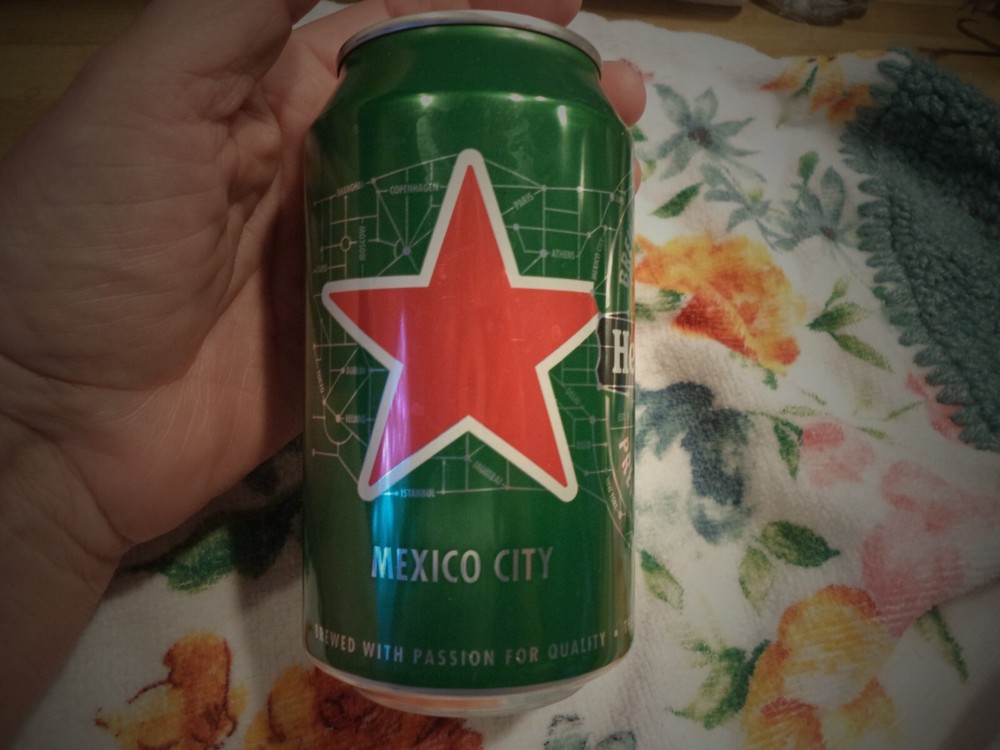 HEINEKEN ALUMINUM 12 OZ BEER CAN BREWED IN HOLLAND RED STAR MEXICO CITY bar code