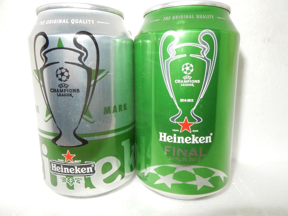 2 HEINEKEN Champions League Beer cans from HOLLAND for GEERMANY (33cl)
