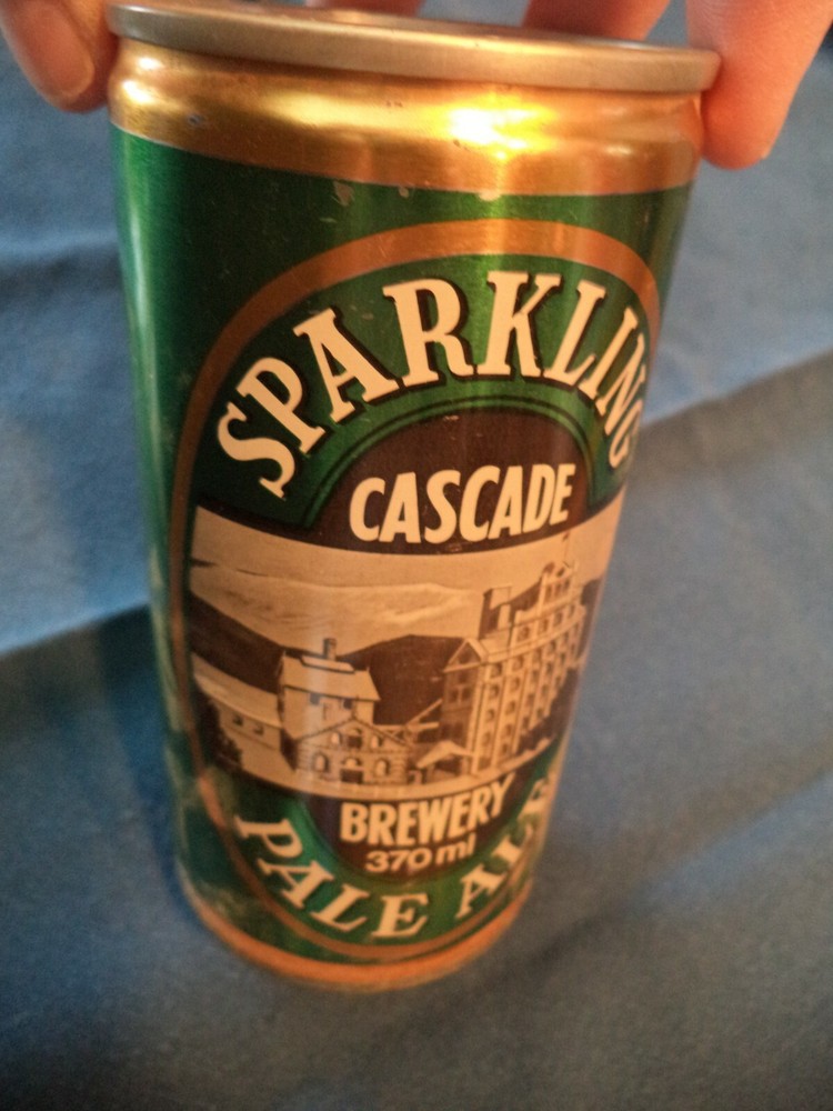 CASCADE SPARKLING PALE ALE 370ml ROUND EGDE STEEL BEER CAN TASMANIAN, AUSTRALIA