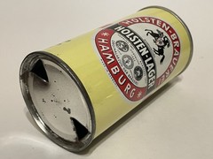 Holsten Lager empty beer can, straight steel, Germany, OI on lid