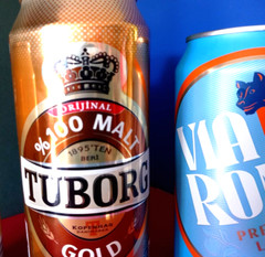 x 3 BEER CANS TURKISH VERSION TUBORG TOWER BRIDGE, ANTI ESTABLISHMENT & VIA ROMA