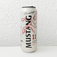 Empty 2022 Mustang Lager Beer can; 500 ml/16.9 fl oz; TOP (Czech Republic)