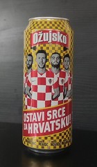 Empty Ožujsko Beer can – FIFA World Cup Qatar 2022 Ed – BOTTOM opened (Croatia)