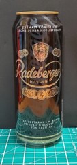 Empty Beer Can RADEBERGER PILSNER 500 ml. Germany RARE BLACK CAN