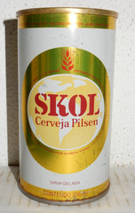 SKOL Cerveja Pilsen Beer Straight Steel can from BRAZIL (350ml) Empty Beercan !!