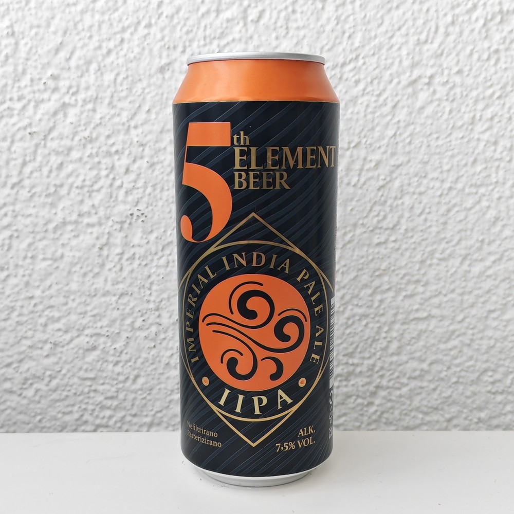 Empty 2025 Ed 5th Element IPA Beer can; 500 ml/16.9 fl oz BOTTOM (Croatia)