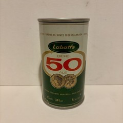 Vintage Labatt Biere 50 Ale Steel Beer Can Top Opened Montreal EMPTY
