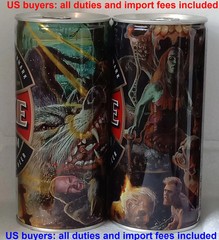 Empty Beer Cans FAXE Premium VIKINGS 1000 ml. Ukraine 2024 Bottom Open Set of 2