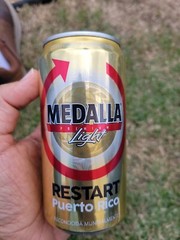 Puerto Rico Medalla Light Beer Can 2018 RESTART 🇵🇷