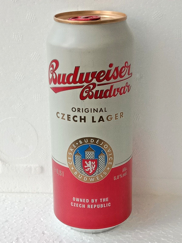 BUDWEISER BUDVAR Empty Beer Can 500ml Czech Republic 2024 Bottom Open