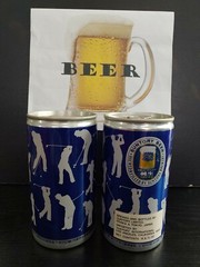 Suntory Beer Can Pull Top Golfers Japan 2 Can Lot – Osaka & Tokyo Japan