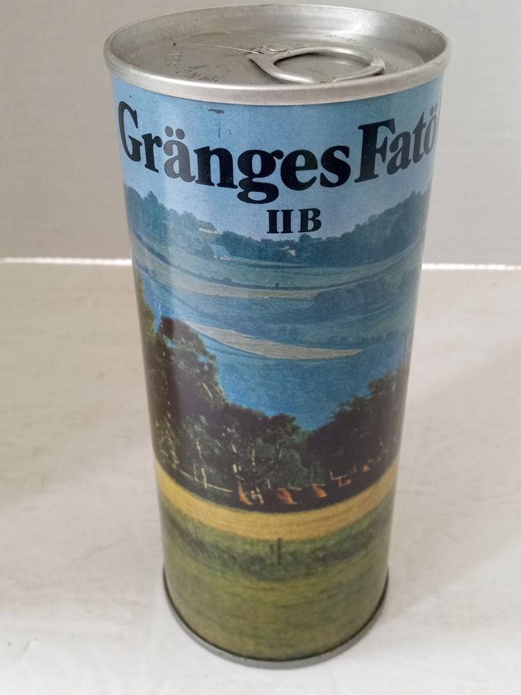 GRANGES FATOL IIB Beer Can 16 oz Steel Pull Tab Scenic Set Can SWEDEN 1970s