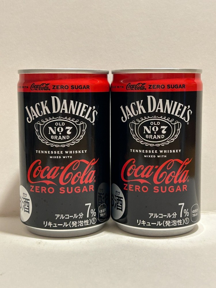 Empty coca cola coke zero sugar Jack Daniels Can JAPAN Limited 160ml top sealed