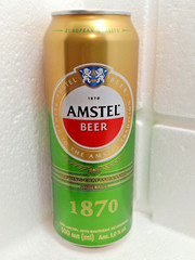 Empty Beer Can AMSTEL First Private Brewery 500 ml. Ukraine 2023. Bottom open!