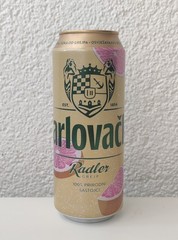 Empty 2025 Karlovačko Grapefruit Radler Beer can; 500 ml / 16.9 fl oz (Croatia)