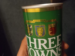 THREE TOWNS OL II B Beer Can 16 oz Steel Pull Tab SWEDEN 1980’s