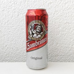Empty 2018 Gambrinus Original Lager Beer can; 500 ml/16.9 fl oz; BOTTOM Slovakia