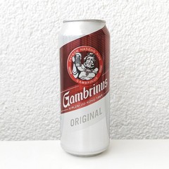 Empty 2020 Gambrinus Original Lager Beer can; 500 ml/16.9 fl oz – Slovakia – TOP