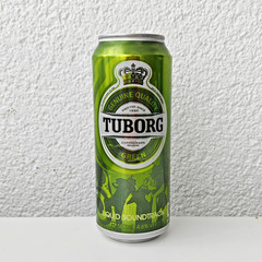Empty 2012 Edition Tuborg Green Beer can; 500 ml/16.9 fl oz; TOP opened (Serbia)