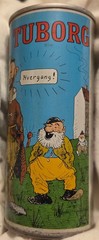 Tuborg Cartoon Beer Can – Denmark – 4.5 cl – 16 Oz @1970’s B Variation