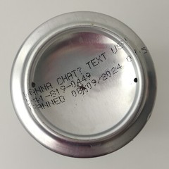 Empty Rogue Dead Guy IPA Beer can; 568 ml / 19 fl oz; BOTTOM opened (USA)