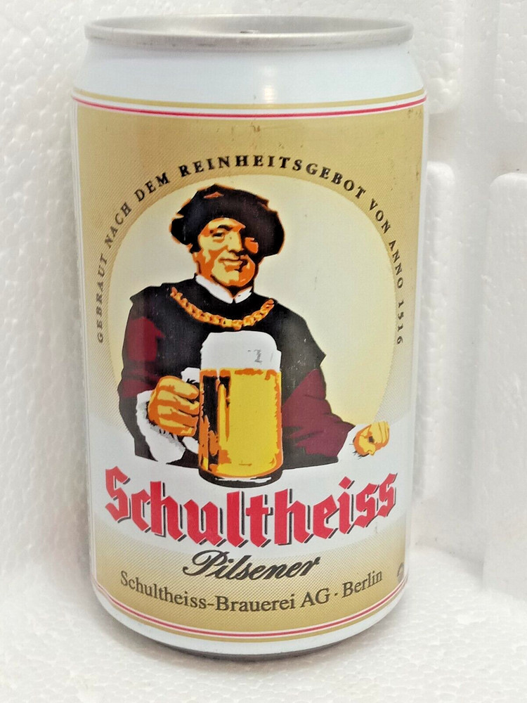 Empty Beer Can SCHULTHEISS 330 ml. Germany 1994 Top Open!