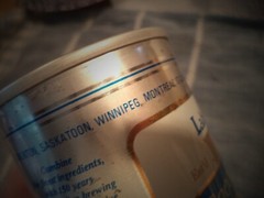 LABATTS SPECIAL LITE BIERE BEER STRAIGHT EDGE STEEL CAN 9 CITIES CANADA CIRCLES