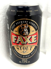 FAXE Stout 7.7% Empty Beer Can 330ml Denmark 2024 Bottom Open Collectible