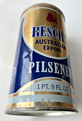 Large RESCHS AUSTRALIAN EXPORT PILSENER Pull Tab steel beer can. AUSTRALIA