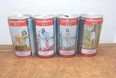 Tennent’s Lager Beer Can Set of 4 VICKY Limited Scotland Girls Steel Pull Tab