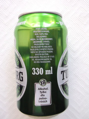 TUBORG GRON from POLAND 2021 empty beer can 330ml top opened Discontinued