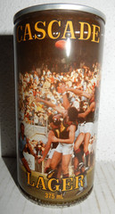 1983 CASCADE Lager FOOTBALL Steel Beer can from AUSTRALIA (375ml) Empty !!