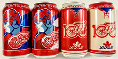 Labatt Blue Detroit Red Wings 2024 or 2025 NHL Hockey empty beer 12oz can BottOp