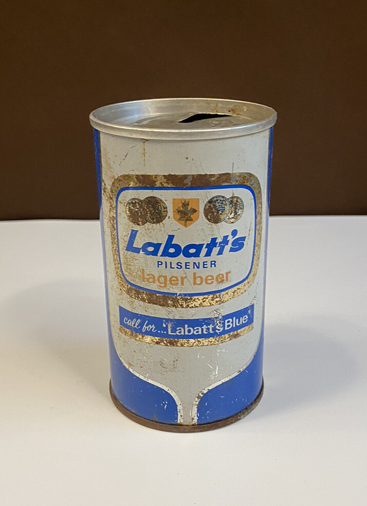 Labatt’s Pilsner Lager Beer Can “Call for… Labatt’s Blue” 12oz Pull / Steel 1959