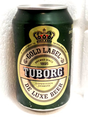 TUBORG De Luxe Empty Beer Can 330 ml Denmark 1990s Top Open Collectible Vintage
