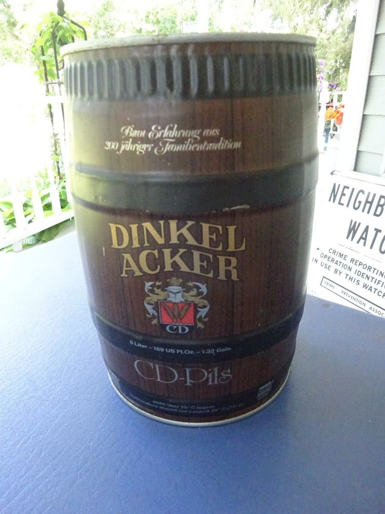 1970’s Dinkel Acker 5 Liter Empty Mini Keg Can, Germany