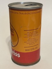 Schultheiss Malz Vollbier empty beer can, straight steel, Germany, OI on lid