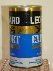 Vintage LEOPARD EXPORT LAGER BEER 12 flo oz GOLD & BLUE WHITE BEER CAN 1970’s