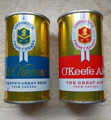2 DIFFERENT VINTAGE EMPTY CANADIAN Beer Cans – O’KEEFE ALE – OLD VIENNA