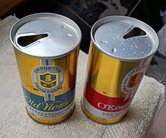 2 DIFFERENT VINTAGE EMPTY CANADIAN Beer Cans – O’KEEFE ALE – OLD VIENNA