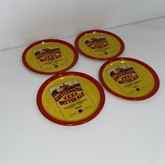 Vintage Beer Castlemaine Bitter Ale metal drink coasters X 4 | good condition