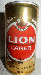 LION LAGER Steel Beer can from SOUTH AFRICA (340ml) Empty Beercan !!